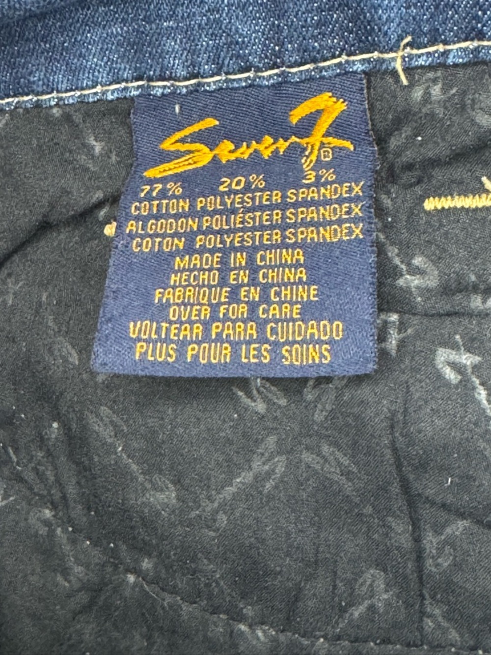 Seven7 Dark Blue Skinny Jeans with Embellished Back Pockets - Picture 9 of 12